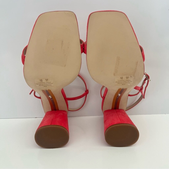 Sam Edelman Pink Suede Ankle Strap Block Heel Sandals Womens Size 11 New - Picture 12 of 13